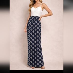 XL LILY ROSE Padded Bra Sweatheart Top Adjustable Straps Embroidered Maxi Dress